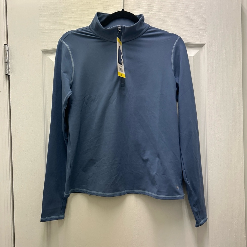 Soybu Women's Long Sleeve Quarter Zip- Blue- NWT- Small